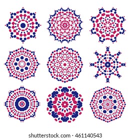 Geometric designs floral, doodle elements