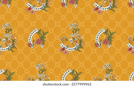 Geometric designs mixed with tropical-inspired floral touches for fresh wallpapers, gift wraps, and modern textile patterns.