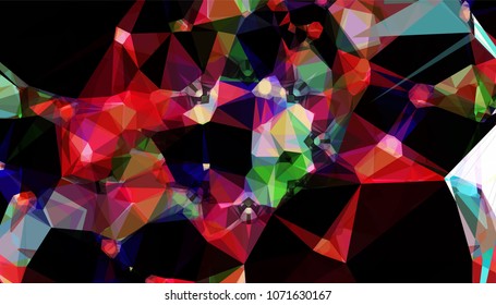 Geometric designs. Vector, multicolor geometric background. Triangles, triangulation. Geometric mosaic tile, colored triangles, application in origami style. Abstract backgrounds for web.