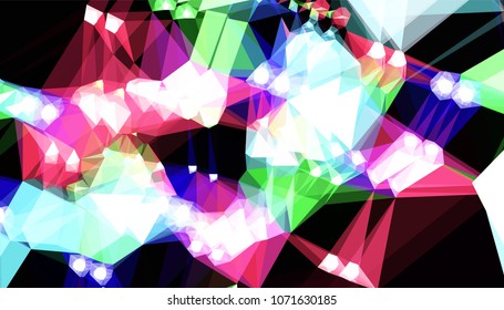 Geometric designs. Vector, multicolor geometric background. Triangles, triangulation. Geometric mosaic tile, colored triangles, application in origami style. Abstract backgrounds for web.