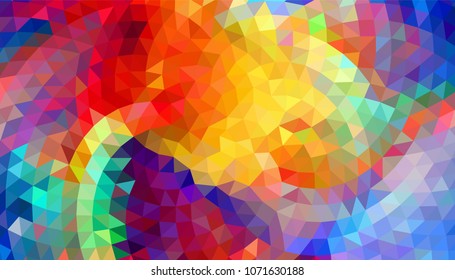 Geometric designs. Vector, multicolor geometric background. Triangles, triangulation. Geometric mosaic tile, colored triangles, application in origami style. Abstract backgrounds for web.