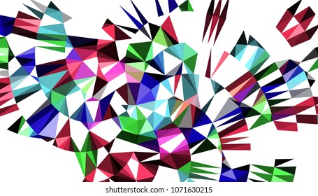 Geometric designs. Vector, multicolor geometric background. Triangles, triangulation. Geometric mosaic tile, colored triangles, application in origami style. Abstract backgrounds for web.