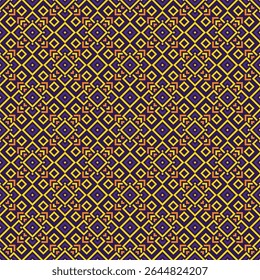 Geometric Detailed Diamond Shape Retro Seamless Pattern Textile Design