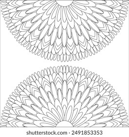 Geometric Detailed Mandala Adult Coloring Page intricate Circular Pattern Zentangle
