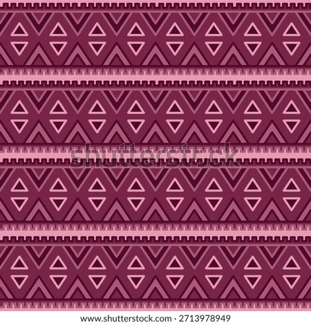 Geometric Detailed Triangle Repetitive Horizontal Seamless Ornamental Pattern Illustration