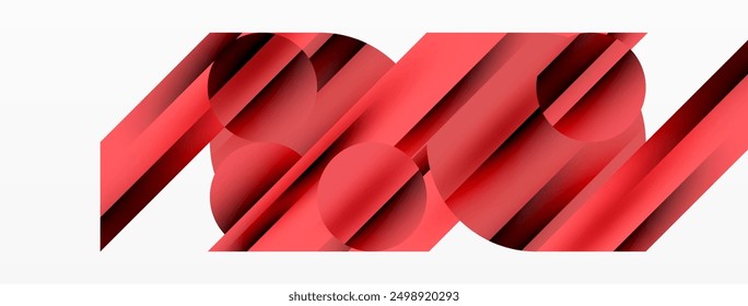 Geometric diagonal line and circle shape, wide abstract background