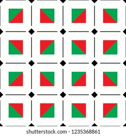 Geometric diagonal squares. Seamless mix shapes pattern, stripes. Christmas, new year background, fashion print. - Vector