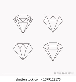 Geometric Diamond Design Collection Vector