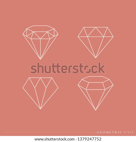 Geometric diamond design collection vector
