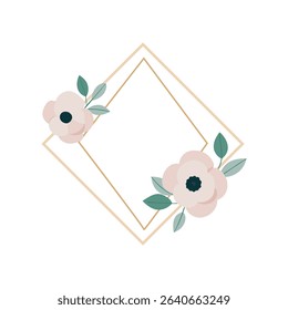 Geometric Diamond Floral Frame Anemones