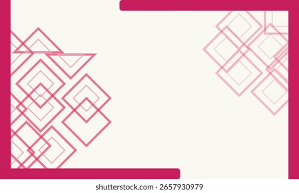 Marco geométrico del diamante con el diseño rosado claro del fondo de las superposiciones
