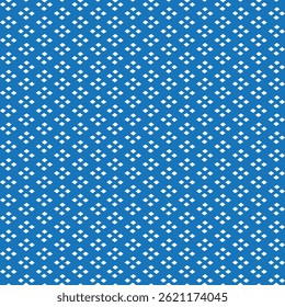 Geometric Diamond Grid Seamless Pattern for Textile Print on Fabric, Minimal Blue and White Design