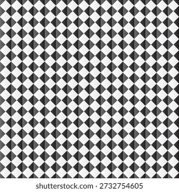 Geometric diamond harlequin pattern with black and white 3D effect triangles for modern office wallpaper