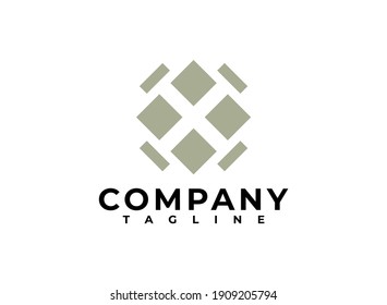 geometric diamond with a letter X inside. technology company logo.