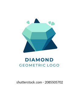 Geometrisches Diamantlogo mit dreieckiger Grenze. Symbol. Vektorgrafik