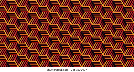 geometric diamond parquet hot  warm color seamless pattern