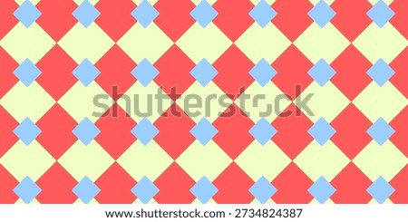 Geometric Diamond Pattern Background in Red Yellow and Blue Colors