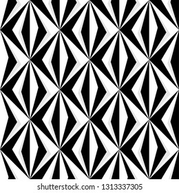 Geometric diamond pattern in black and white