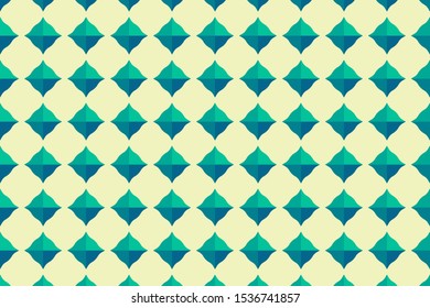 Geometric diamond pattern green and yellow background