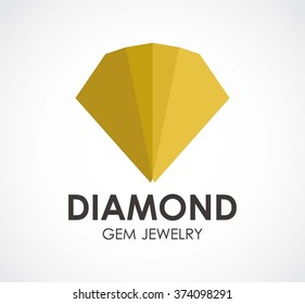 Geometric diamond of polygon gold abstract vector and logo design or template luxury jewelry business icon of company identity symbol concept