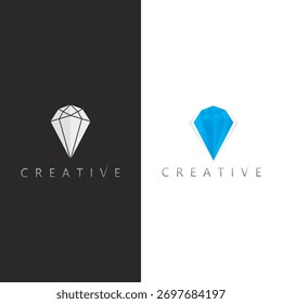 Logotipo de forma de diamante geométrico para joias de luxo e beleza loja marca