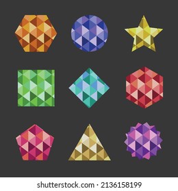 Geometric Diamond Shape Stars Collection Set Vector