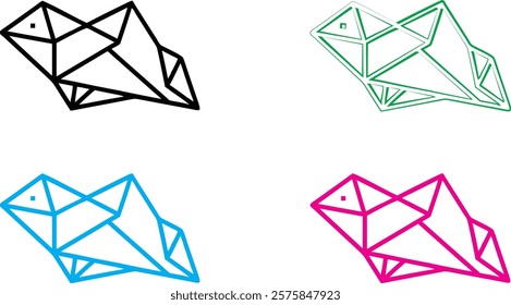 Geometric diamond shapes, minimalist line art, colorful outlines, simple gem designs, flat vector style, multiple variations, black white and neon colors, abstract jewel icons, clean modern aesthetic,