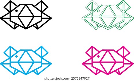 Geometric diamond shapes, minimalist line art, colorful outlines, simple gem designs, flat vector style, multiple variations, black white and neon colors, abstract jewel icons, clean modern aesthetic,