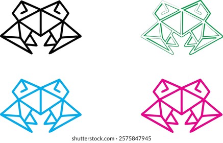 Geometric diamond shapes, minimalist line art, colorful outlines, simple gem designs, flat vector style, multiple variations, black white and neon colors, abstract jewel icons, clean modern aesthetic,