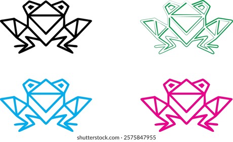 Geometric diamond shapes, minimalist line art, colorful outlines, simple gem designs, flat vector style, multiple variations, black white and neon colors, abstract jewel icons, clean modern aesthetic,