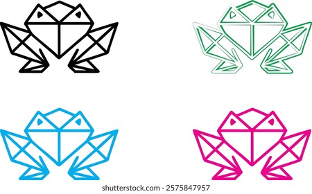 Geometric diamond shapes, minimalist line art, colorful outlines, simple gem designs, flat vector style, multiple variations, black white and neon colors, abstract jewel icons, clean modern aesthetic,