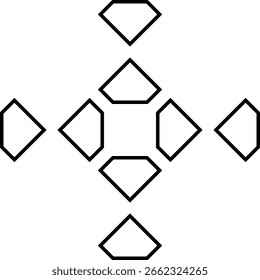 Geometric diamond shapes pattern art design abstract symmetrical modern art illustration