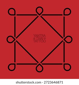 Estrutura geométrica de diamante para modelo de tatuagem nativa talismã tailandês pode colocar encantamentos feitiços de proteção e estabilizar a energia espiritual sagrada.