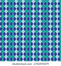 Geometric Diamond Tile Symmetrical Blue Teal Pattern.