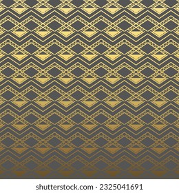 geometric diamond tiles minimal graphic vector pattern. Gold pattern artwork on green and gray background 