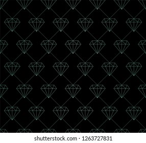 Geometric Diamond Vector Seamless Pattern. Abstract Art Deco Background. Classic Stylish Texture.
