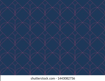 Geometric Diamond Vector Seamless Pattern. Abstract Art Deco Background. Classic Stylish Texture.