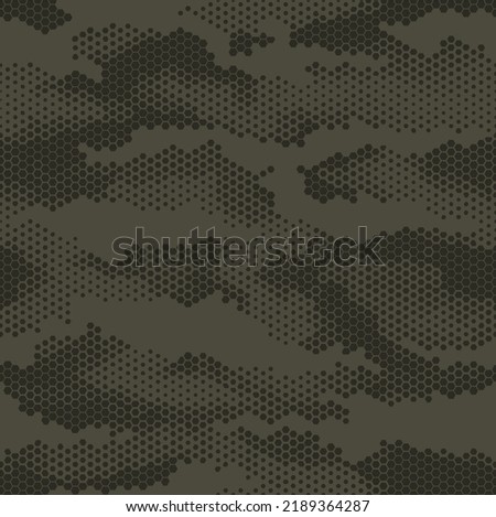 Geometric digital camouflage seamless repeat pattern olive green