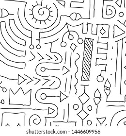 Geometric digital lines and dots. Doodle network connection pattern. Cell abstraction vector illustration for print and web design