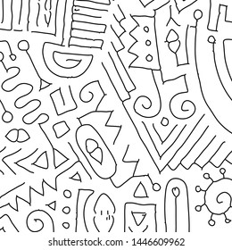 Geometric digital lines and dots. Doodle network connection pattern. Cell abstraction vector illustration for print and web design