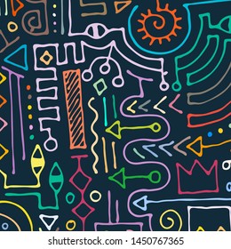 Geometric digital lines and dots. Doodle network connection pattern. Cell abstraction vector illustration for print and web design