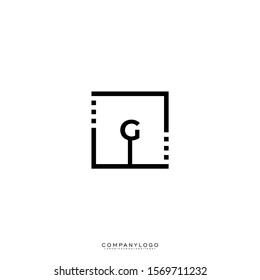 geometric digital modern square G logo letter design concept.