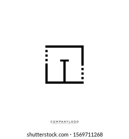 geometric digital modern square T logo letter design concept.