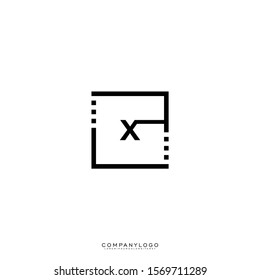 geometric digital modern square X logo letter design concept.