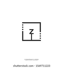 geometric digital modern square Z logo letter design concept.