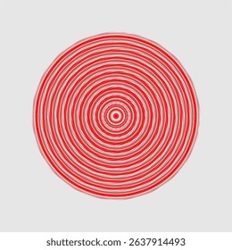 A geometric digital spiral design with dense layers of fine red lines, creating a visual depth effect. Suitable for animation, motion graphics, or sci-fi concept art.