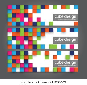 Geometric Digital Square Banner Background
