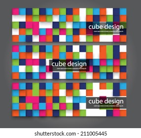 Geometric Digital Square Banner Background