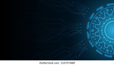 Geometric Digital technology and engineering, digital telecoms concept,gear futuristic technology background EP.4.hi-tech communication concept innovation vector illustration background 