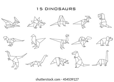 Geometric dinosaurs, vector svg